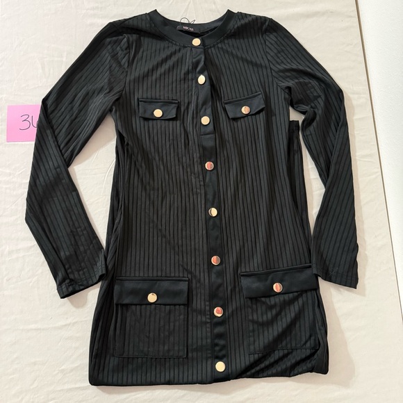 Elegant Black Asymmetrical Dress - Picture 3 of 6